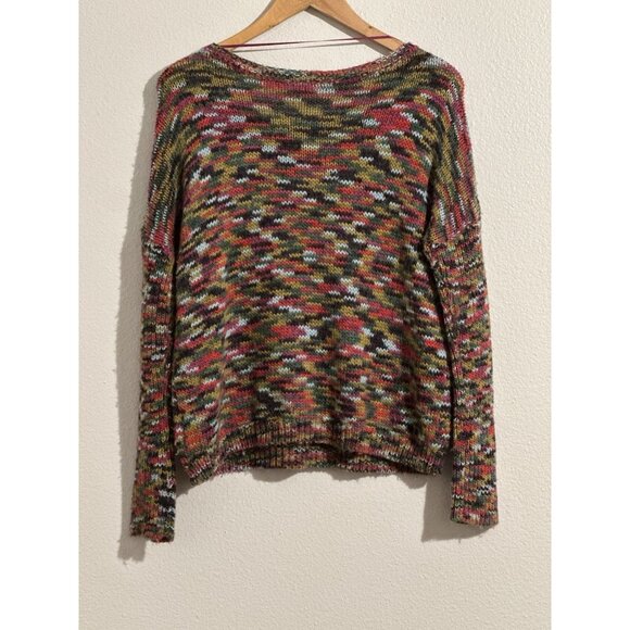 Roxy Women’s Cropped Multicolor Wool Blend Sweater Long Sleeve Size Small - Picture 8 of 9